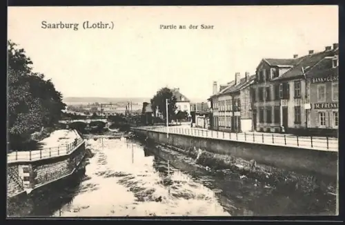 AK Saarburg /Lothr., Partie an der Saar