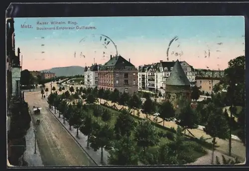 AK Metz, Boulevard Empereur Guillaume