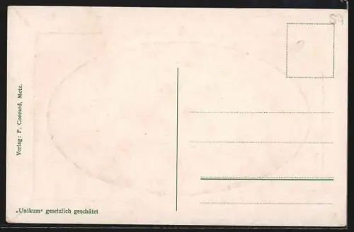 AK Metz, Kaiser Wilhelmring mit Standbild