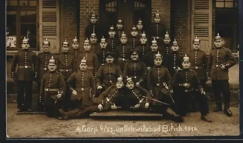 AK Bitsch, Soldaten d. 4. Corps 4/97 in Uniformen 1914