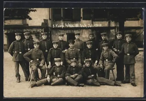 AK Bitsch, Soldaten d. 5. Korp 2/166 im Juli 1918