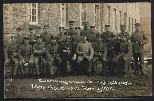 AK Bitsch, Soldaten d. 7. Korps 4/166 1915