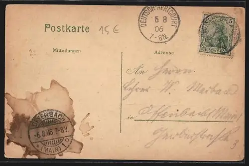 AK Deutsch-Avricourt, Protest. Kirche, Bahnhof, Post