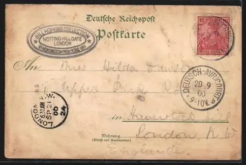 Lithographie Deutsch Avricourt, Bahnhof, Protest. Kirche, Beamtenkolonie