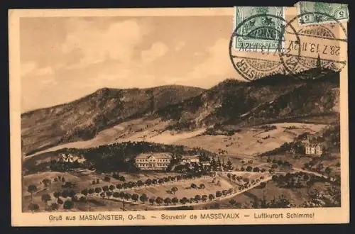 AK Massevaux, Ortsansicht aus der Vogelschau