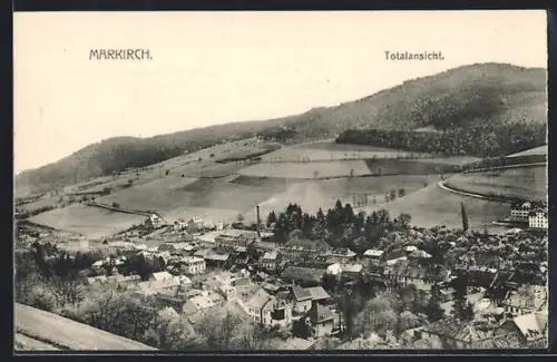 AK Markirch, Vue d`ensemble sur la ville et les collines environnantes