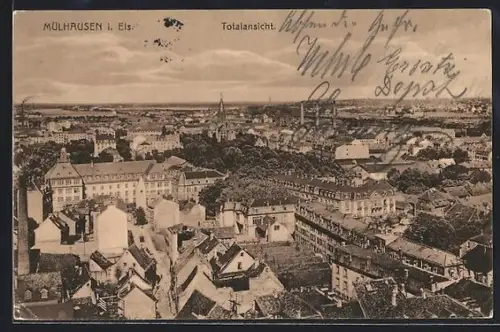 AK Mülhausen i. Els., Vue panoramique de la ville
