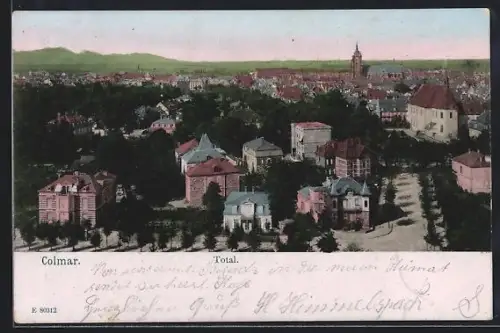 AK Colmar, Vue générale sur la ville avec paysages environnants