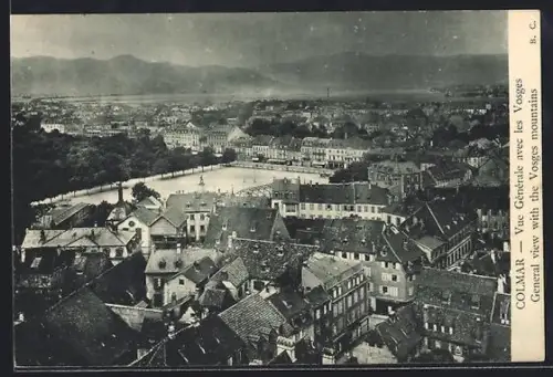 AK Colmar, Vue générale avec les Vosges