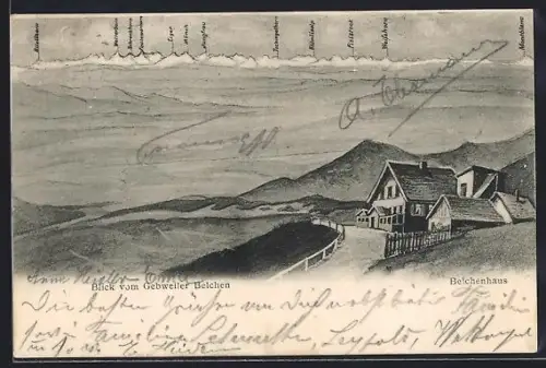 AK Gebweiler, Blick vom Gebweiler Belchen zum Belchenhaus