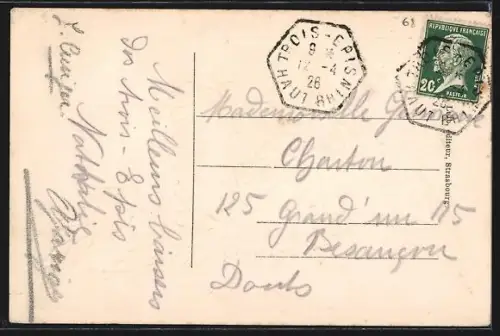 AK Trois-Épis, Souvenir des Trois-Épis avec images sur fond de blé