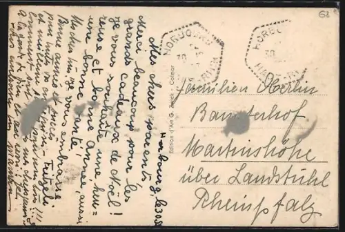 AK Horbourg /Ht-Rhin, Rue Principale avec voiture ancienne circulant