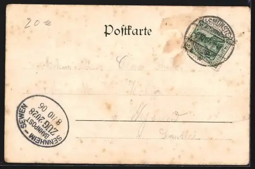 AK Schimmel bei Masmünster, Aussicht auf das Thal von Sickert, Villa Vandal