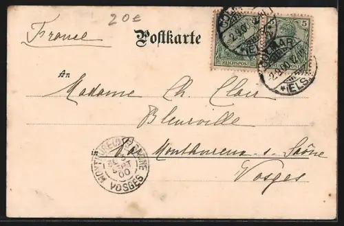 AK Colmar, Pfeffer Denkmal, Partie am Kopfhaus