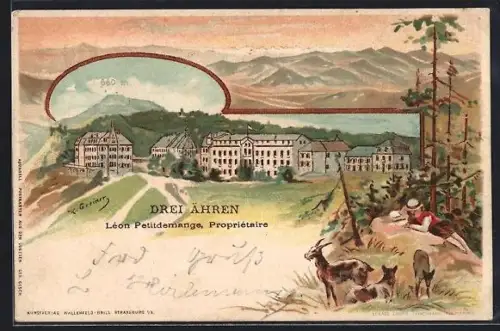 Lithographie Drei Ähren, Gasthof Drei Ähren, Inh. Léon Petitdemange