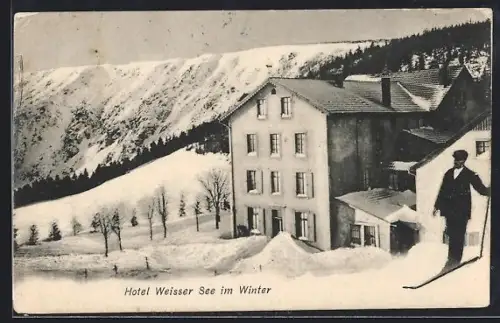 AK Urbeis, Hotel Weisser See im Winter