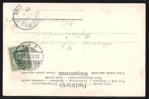 AK Neubreisach, Strassburger Strasse mit Restaurant