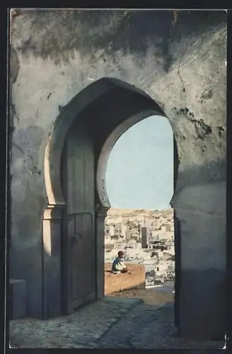 AK Tanger /Maroc, Durchgangsblick auf die Stadt