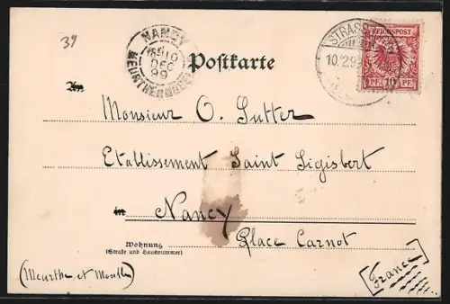 AK Strasbourg, Monument Gutenberg