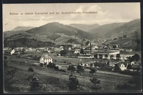 AK Rothau, Panorama mit dem deutsch-französ.-Grenzkamm