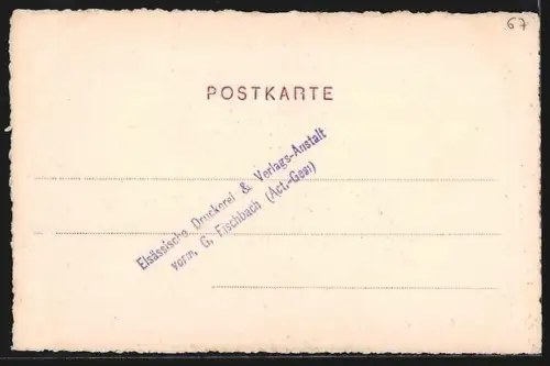 AK Strassburg, Kleberplatz aus der Vogelschau, mit Münster