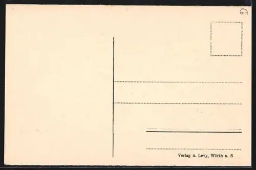 AK Wörth a. S., Mac-Mahon-Baum mit Siegesdenkmal