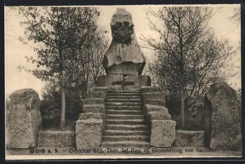 AK Wörth a. S., Denkmal d. 5. Thür. Inf.-Reg. 94 Grossherzog von Sachsen