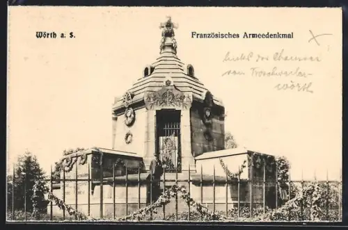 AK Wörth a. S., Französisches Armeedenkmal