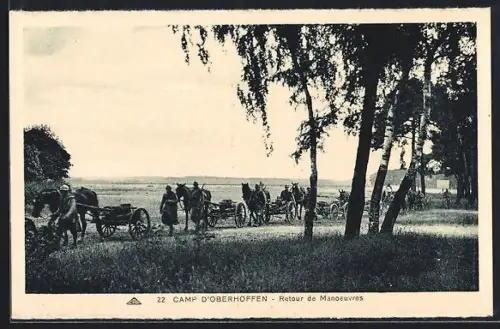 AK Camp d`Oberhoffen, Retour de Manoeuvres