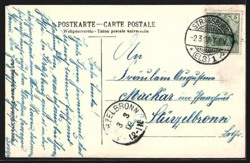 AK Strassburg, Neue Jung-Sankt-Peterkirche und Justizpalast