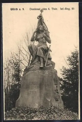 AK Wörth a. S., Denkmal des 6. Thür. Inf.-Reg. 95