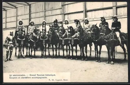 AK Bruxelles, 75e anniversaire, Grand Tournoi historique, Ecuyers et chevaliers accompagnants