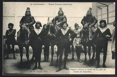 AK Brüssel / Bruxelles, pages à cheval et valets de la suite du Comté de Charolois