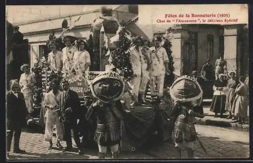 AK Troyes, Fêtes de la Bonneterie, Char de l`Amourette, le délicieux Apéritif