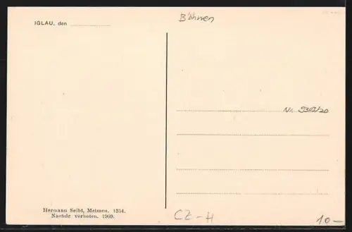 AK Iglau, Neuer Stadtteil mit Brunnen