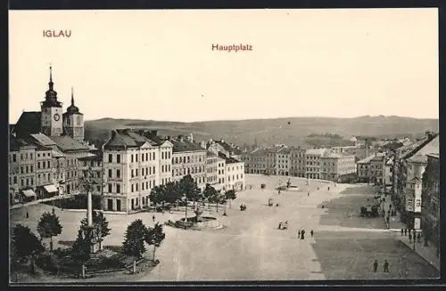 AK Iglau, Hauptplatz aus erhöhter Perspektive