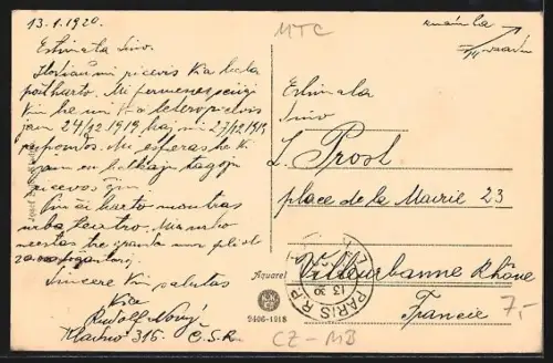 AK Kladno, Anwesen mit Strassenpartie