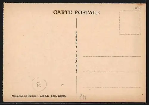 AK Philippinen, Missions de Scheut, Dorpshutten te Patikian