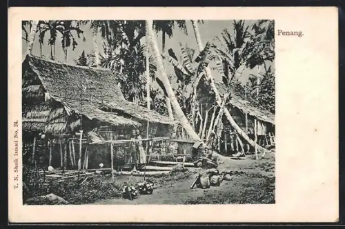 AK Penang, Dorfpartie mit Bewohnern