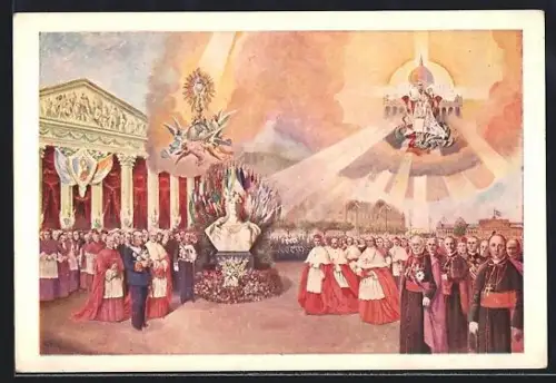 Künstler-AK Buenos Aires, Recepión del Cardenal legado frente a la Catedral de Bs. Aires