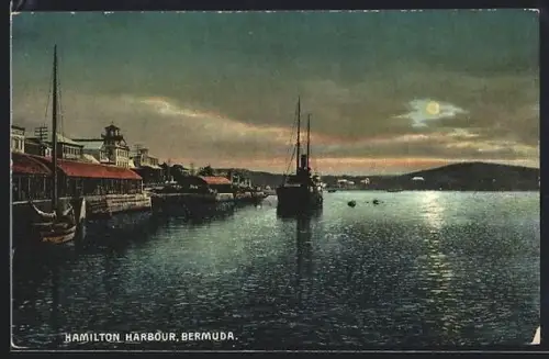 AK Hamilton Harbour /Bermuda, Steamer entering the harbor