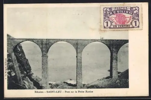 AK Saint-Leu /Réunion, Pont sur la Petite Ravine