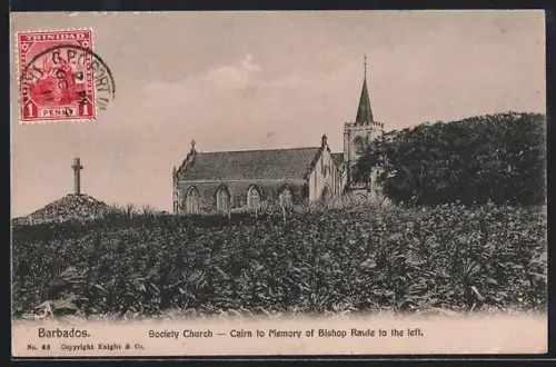 AK Barbados, Society Church, Cairn to Memory of Bishop Rawle to the left