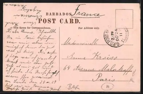 AK Barbados, Society Church, Cairn to Memory of Bishop Rawle to the left