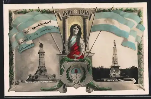 AK Buenos Aires, Monumento del Centenario, Pirámide de Mayo