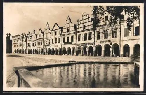 AK Telc, Hotel, Drogerie-, Radio- und weitere Geschäfte