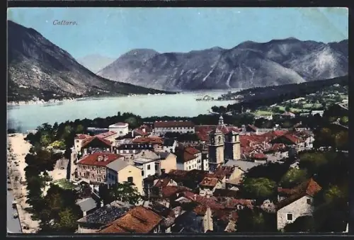 AK Kotor / Cattaro, Gesamtansicht aus der Vogelschau