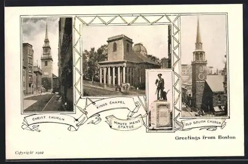 AK Boston, MA, Kings Chapel, Christ Church, Old South Church