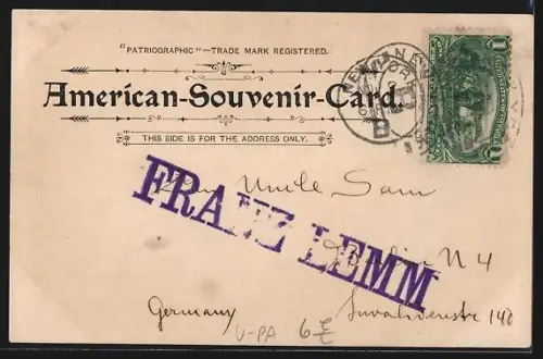 Lithographie Philadelphia, PA, Independence Hall, Washington Monument