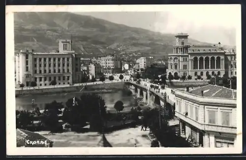 AK Skopje, Panorama mit Brücke